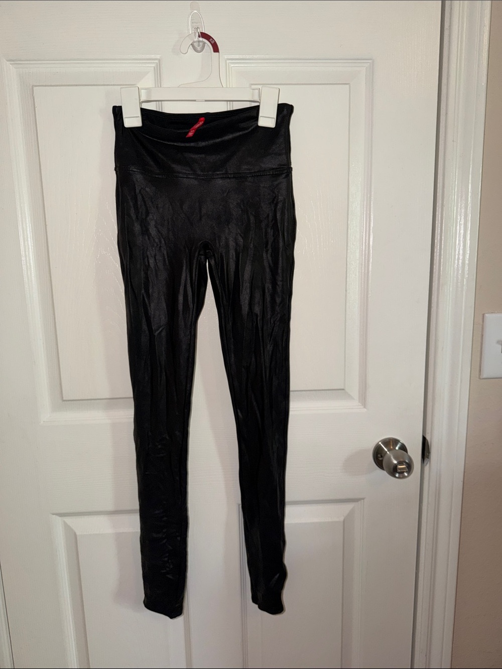 SPANX Black High-Waist Glossy Leggings